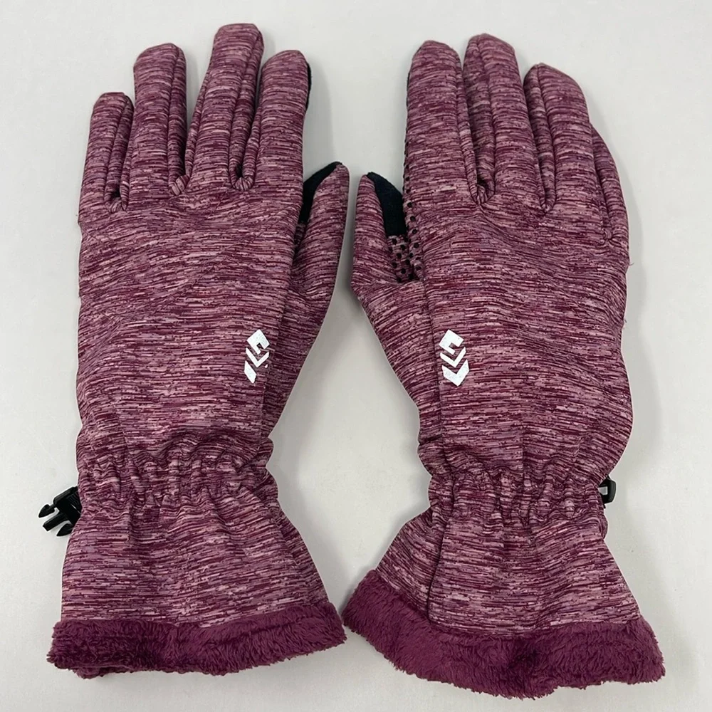 FREE COUNTRY: Burgundy Gloves; Thinsulate Non-Slip Grip Softshell, Size: S/M
